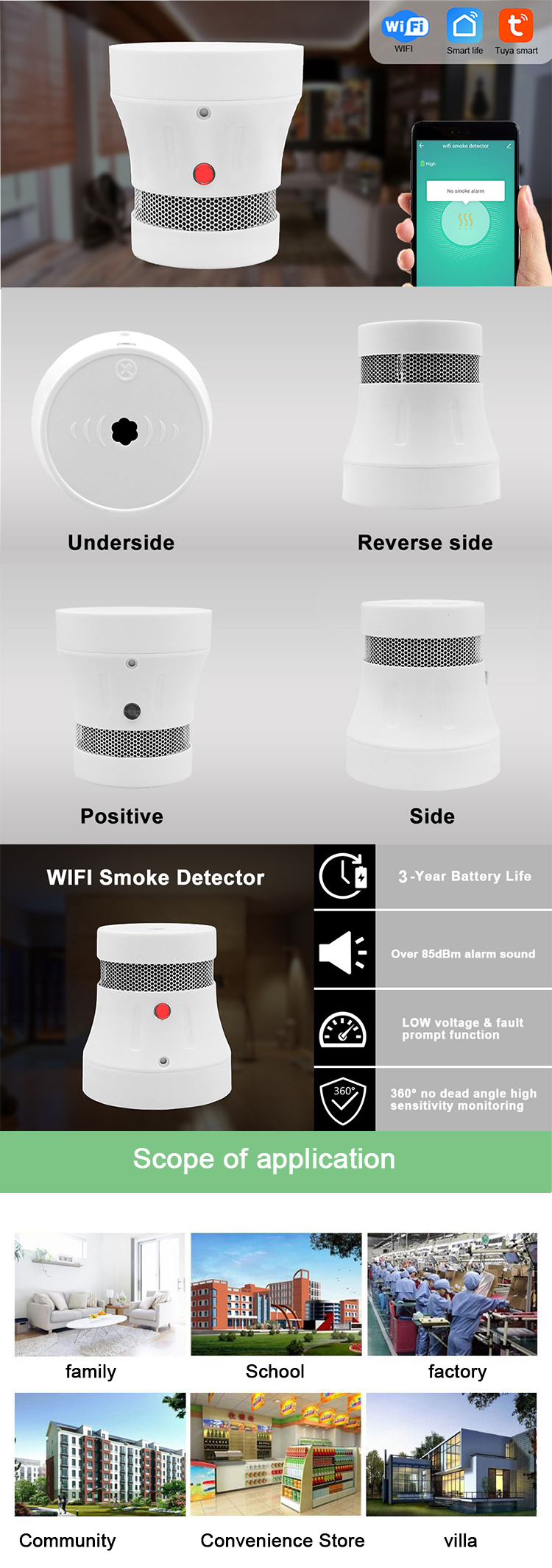 Detector de humo Tuya