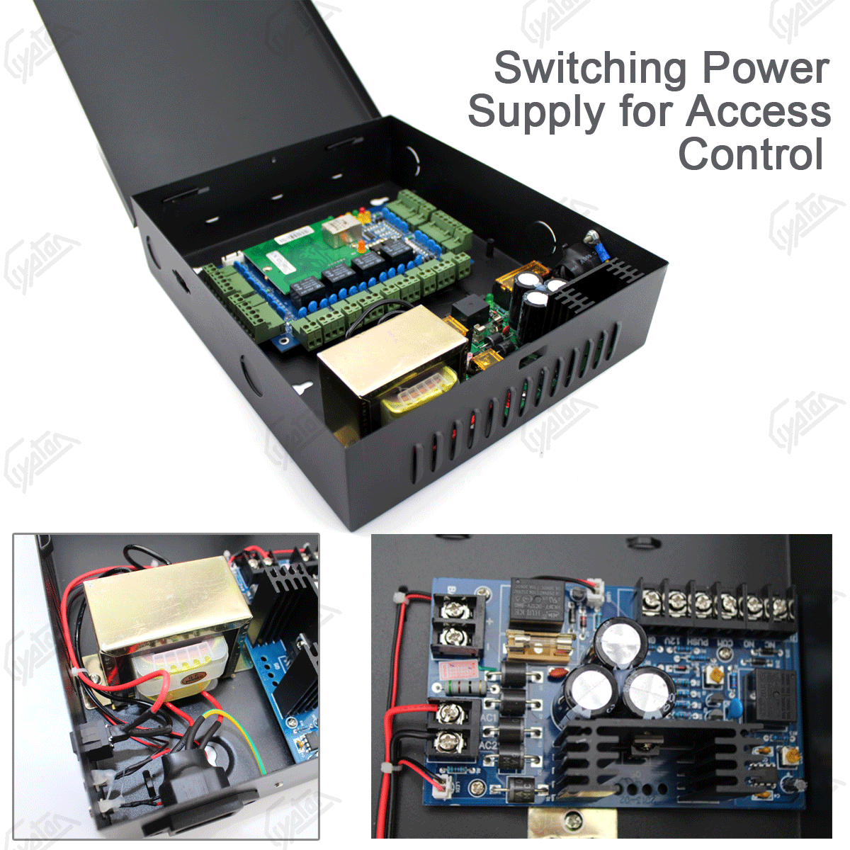 Unidad de fuente de alimentación con conexión de respaldo de batería para control de acceso.jpg