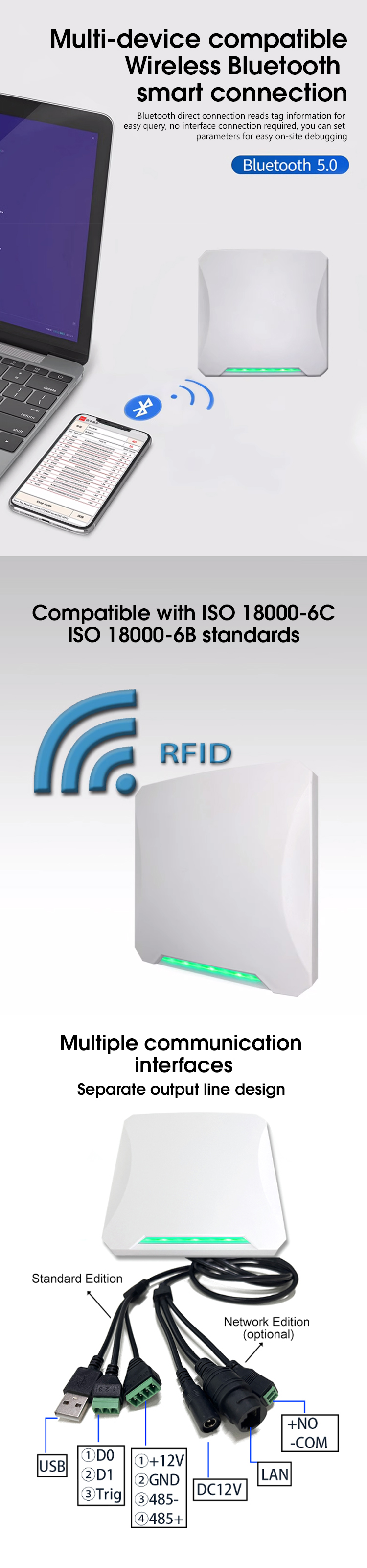 Lector de tarjetas RFID UHF 15m