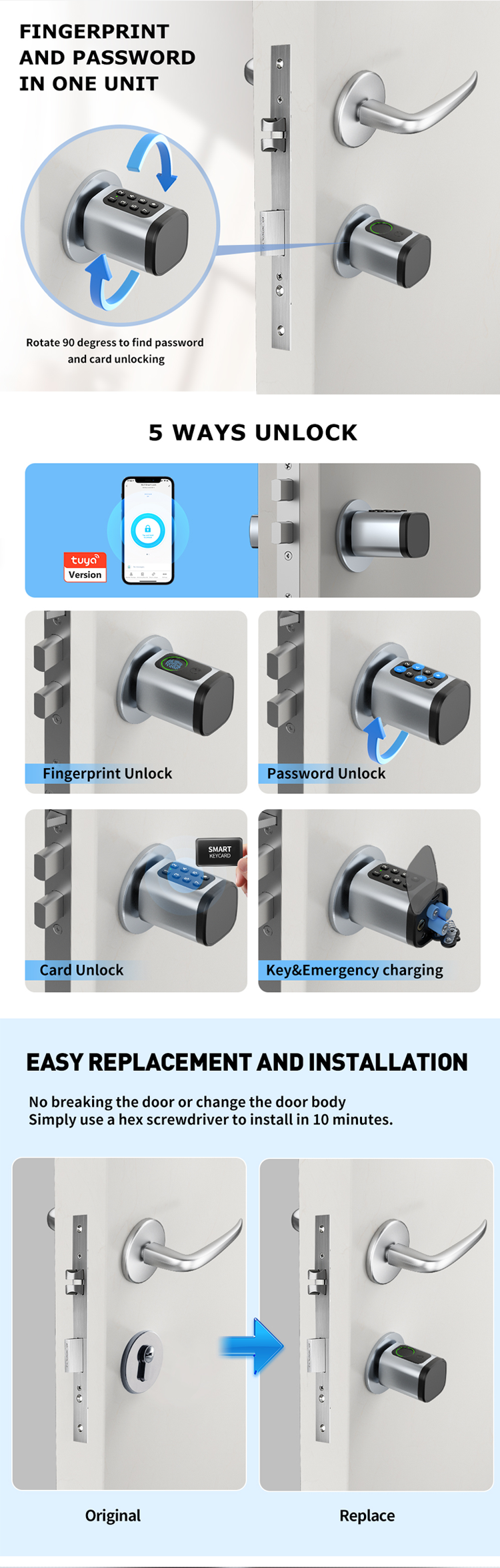 TTlock Smart door lock cylinder